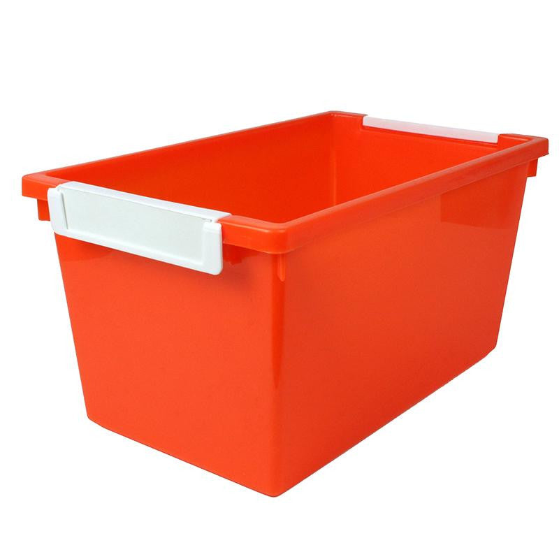 5QT ORANGE TATTLE TRAY W LABEL HOLD