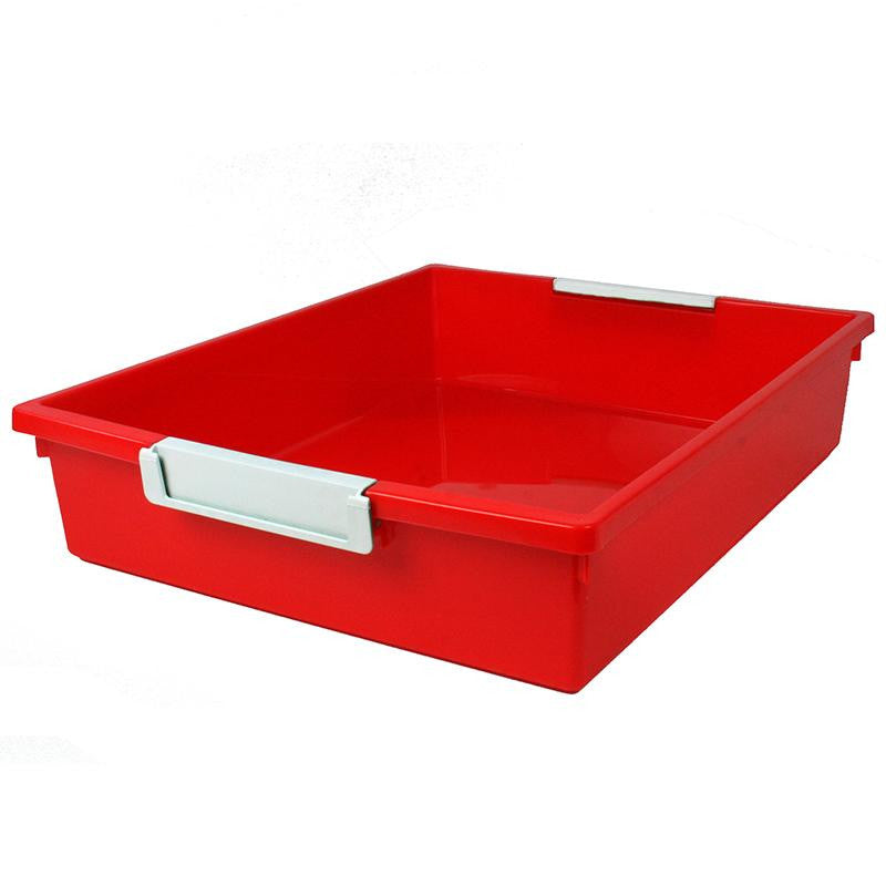 6QT RED TATTLE TRAY W LABEL HOLD