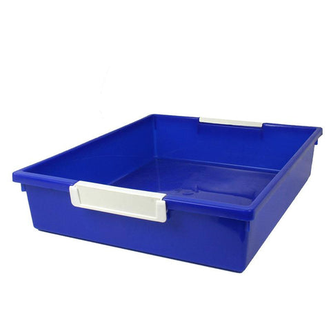 6QT BLUE TATTLE TRAY WLABEL HOLDER