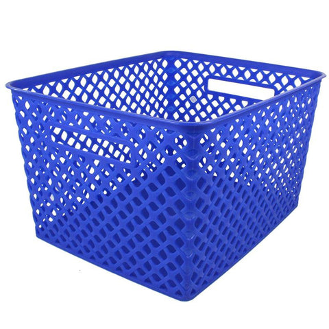 LARGE BLUE WOVEN BASKET