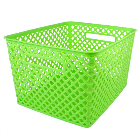 LARGE LIME WOVEN BASKET