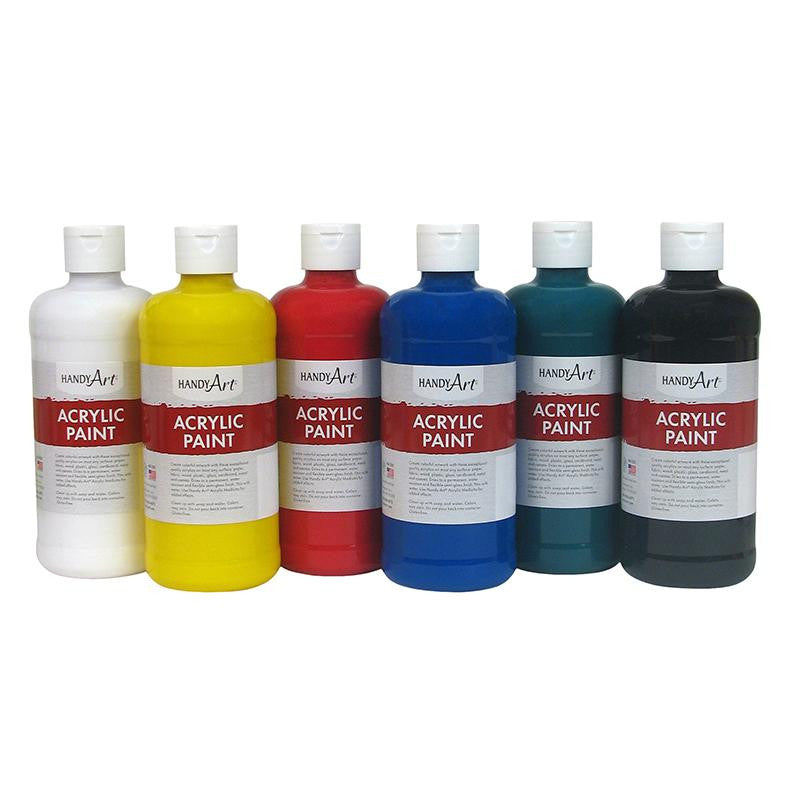 HANDY ART ACRYLIC PAINT 16OZ 6 SET