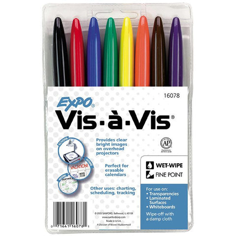 MARKER SET VIS A VIS 8 COLOR WET