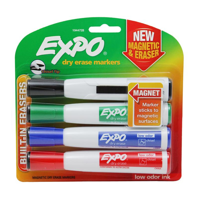 EXPO CHISEL 4 CT W-ERASER ASST