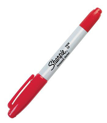 SHARPIE TWIN TIP RED PERMANENT