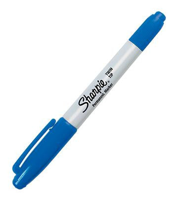 SHARPIE TWIN TIP BLUE PERMANENT