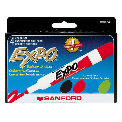 MARKER SET EXPO DRYERASE 4 COLOR