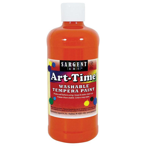 ORANGE ART-TIME WASHABLE PAINT 16OZ