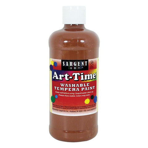 BROWN ART-TIME WASHABLE PAINT 16 OZ