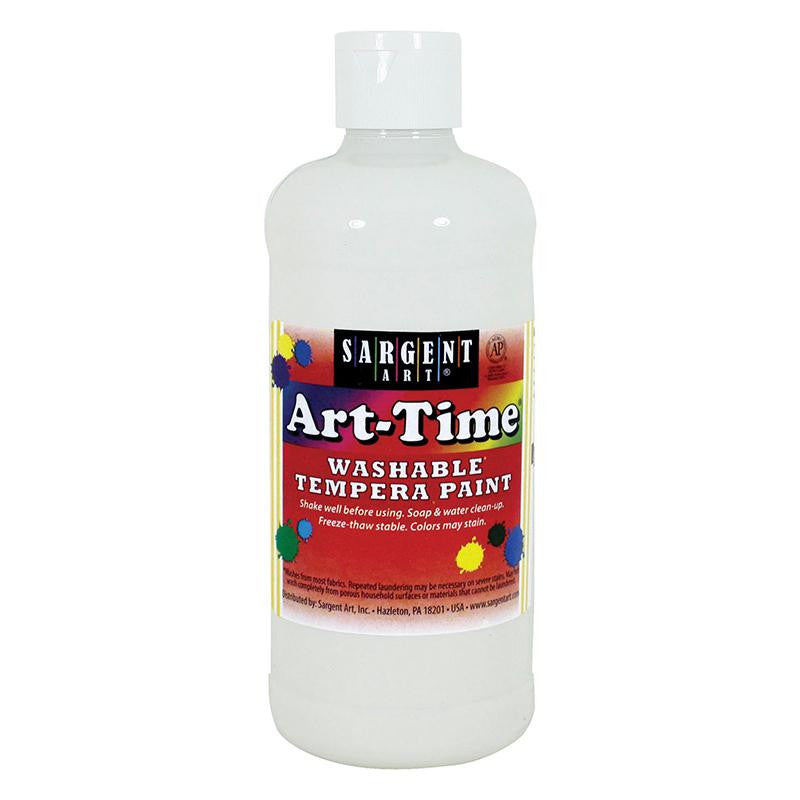 WHITE ART-TIME WASHABLE PAINT 16 OZ