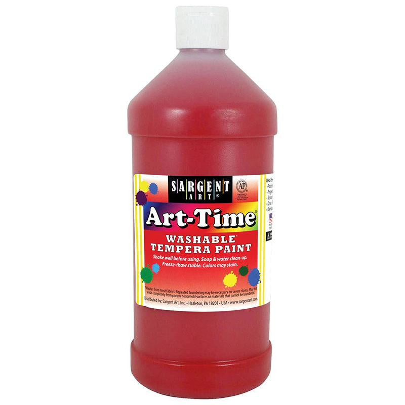 RED ART-TIME WASHABLE PAINT 32 OZ