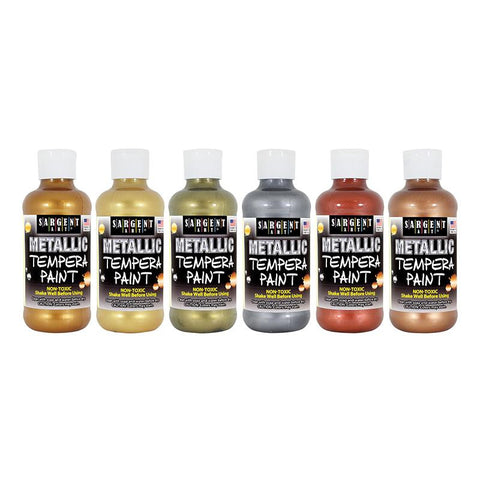 METALLIC TEMPERA 8 OZ 6PK ASST