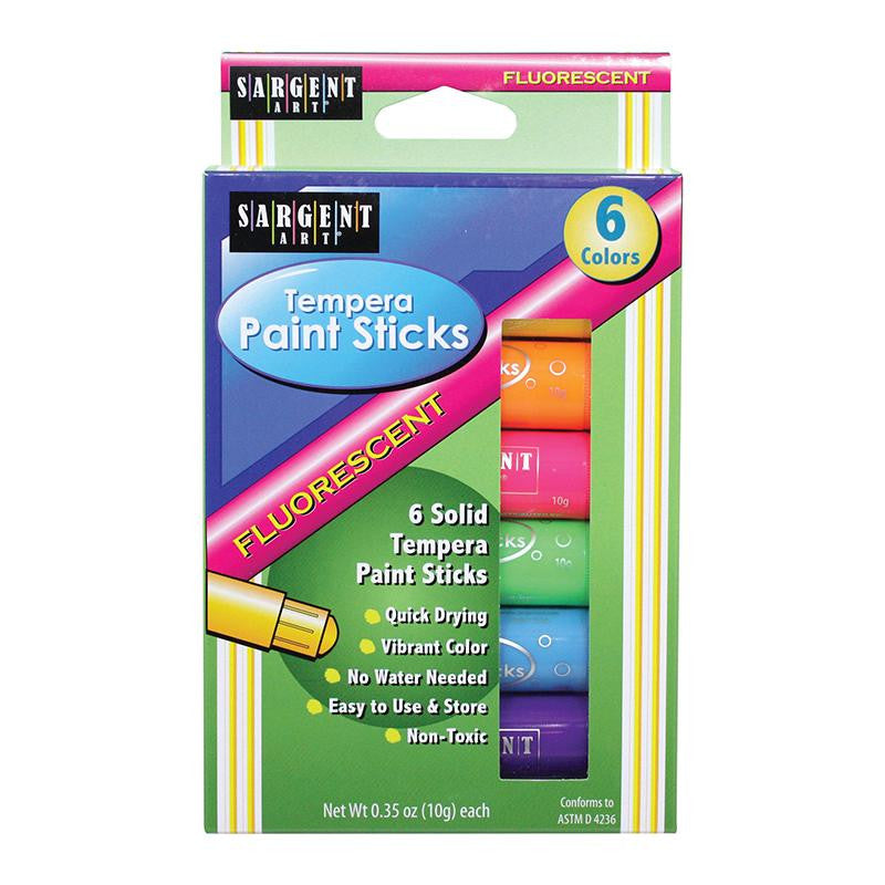 TEMPERA STICK FLOURESCENT 6 CT