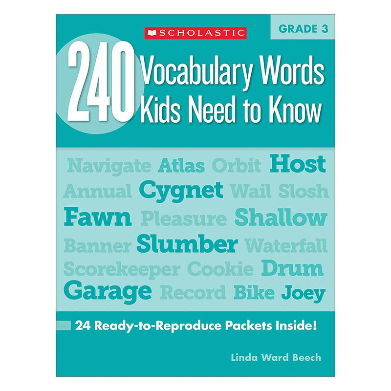 240 VOCABULARY WORDS KIDS NEED TO