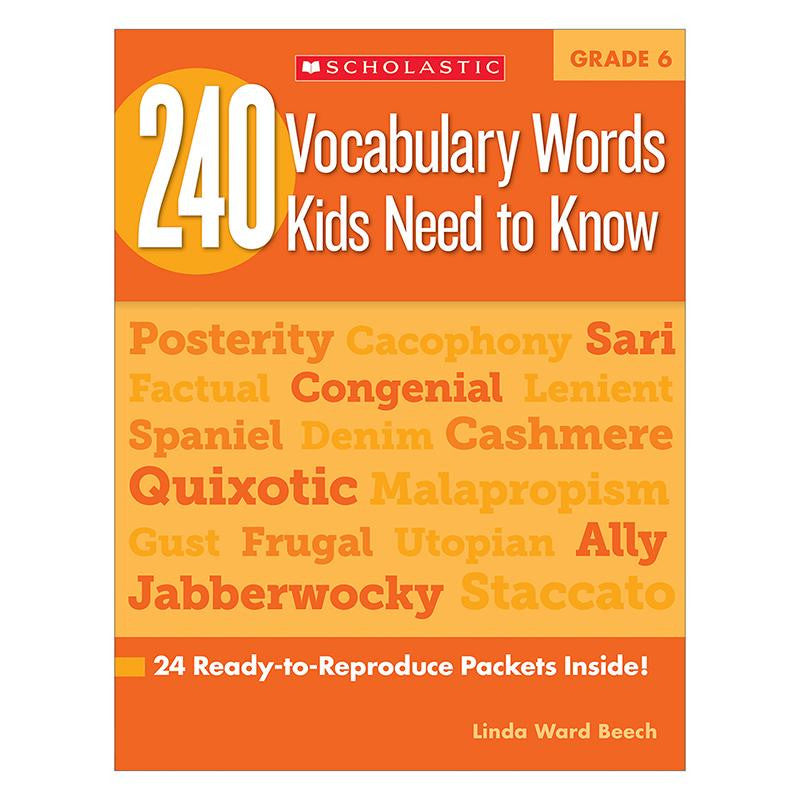 240 VOCABULARY WORDS KIDS NEED TO