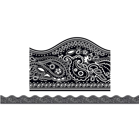 BLACK BANDANA SCALLOPED TRIMMERS