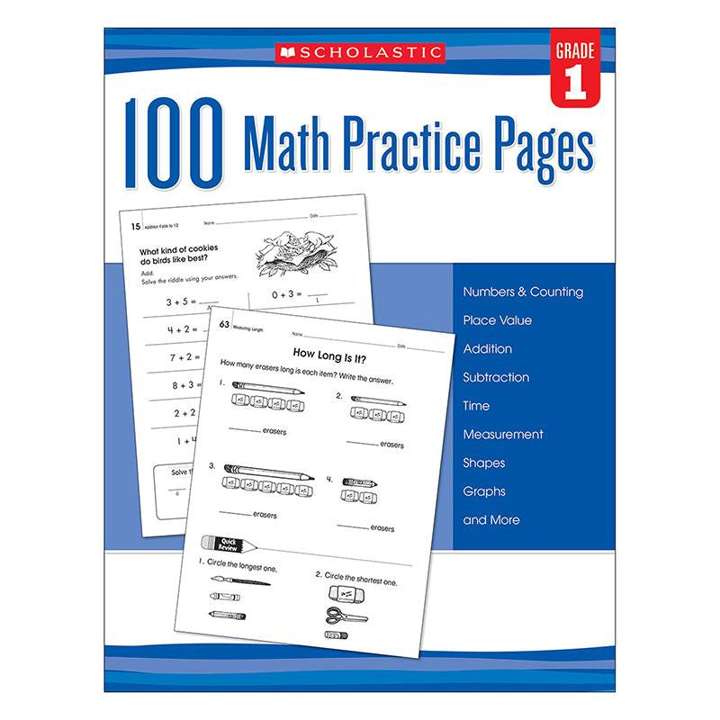 100 MATH PRACTICE PAGES GR 1