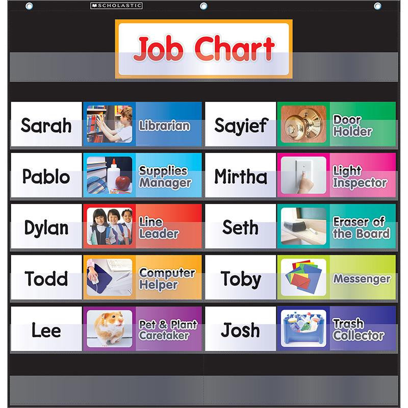 POCKET CHART CLASS JOBS BLACK