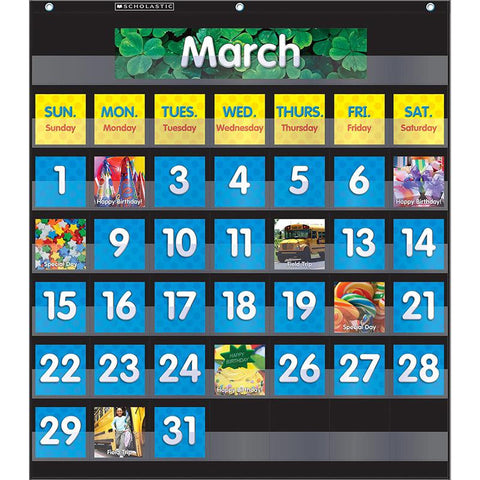 POCKET CHART MONTHLY CALENDAR BLACK