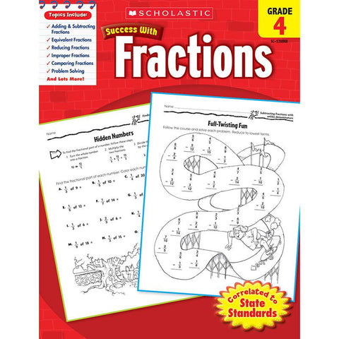 SCHOLASTIC SUCCESS FRACTIONS GR 4