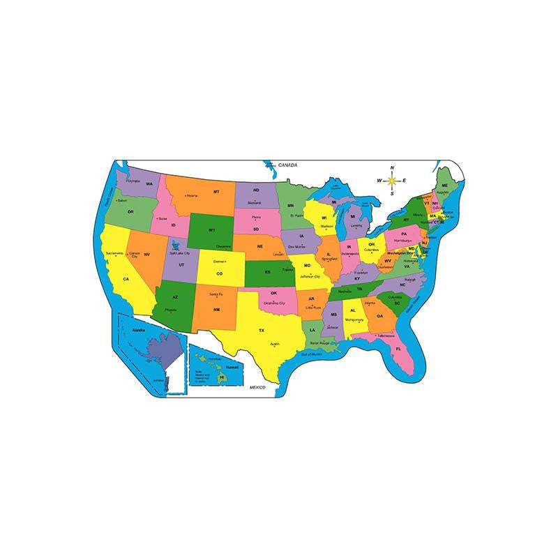 PRACTICE MAP LABELED US 8X16