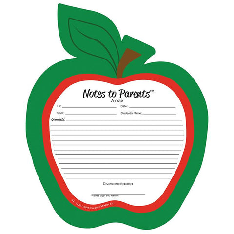 NOTES TO PARENTS BLANK APPLE