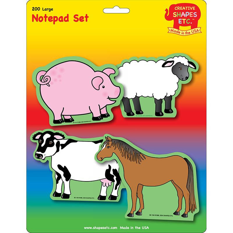 FARM ANIMALS SET LARGE NOTEPAD