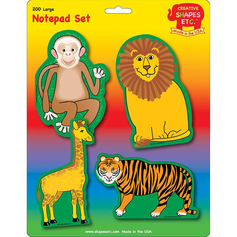 ZOO ANIMALS SET LARGE NOTEPAD