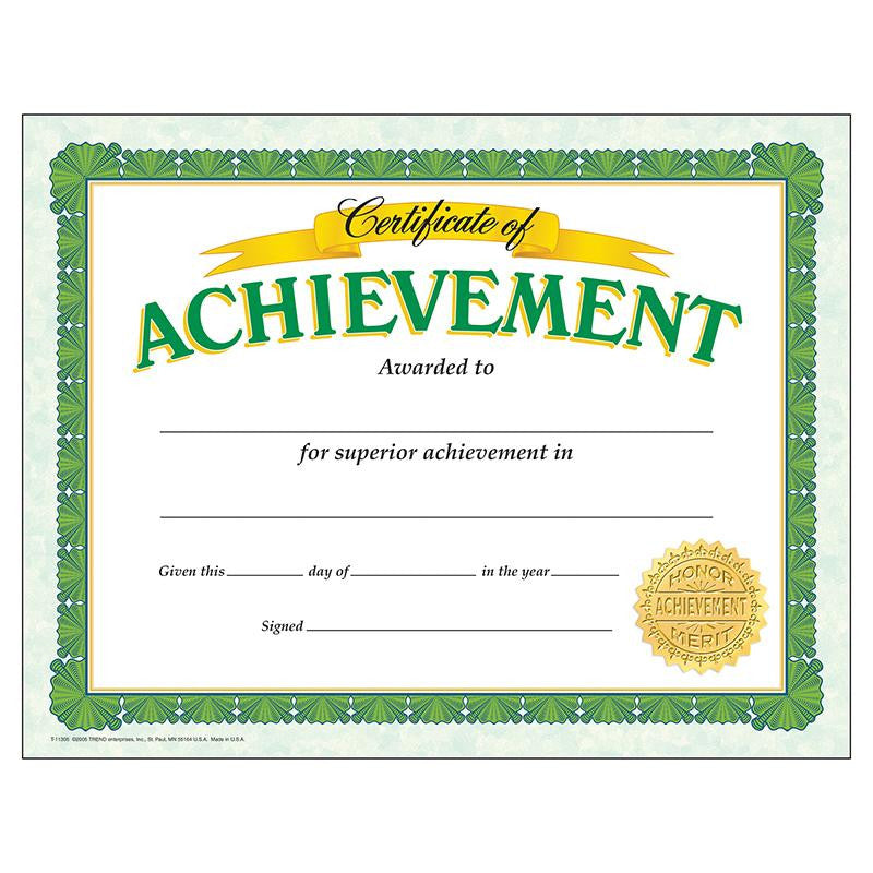 CERTIFICATE OF ACHIEVEMENT CLASSIC