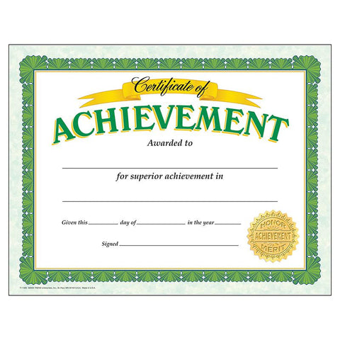 CERTIFICATE OF ACHIEVEMENT CLASSIC