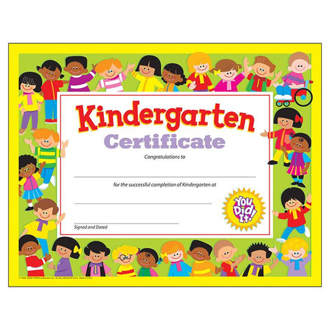 KINDERGARTEN CERTIFICATE 30-PK