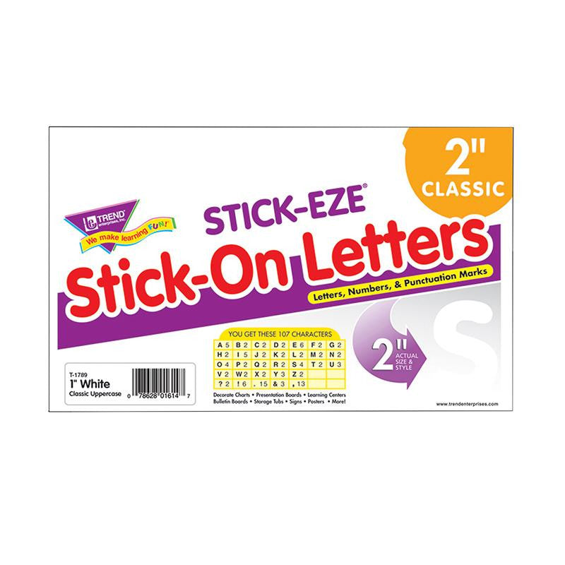 STICK-EZE 2IN LETTERS & MARKS WHITE