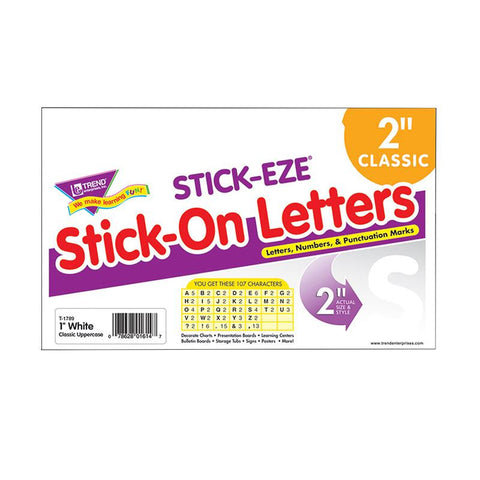 STICK-EZE 2IN LETTERS & MARKS WHITE