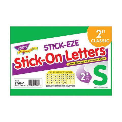 STICK-EZE 2IN LETTERS & MARKS GREEN