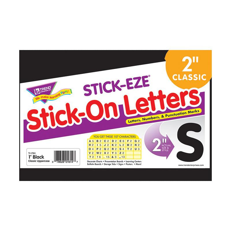 STICK-EZE 2IN LETTERS & MARKS BLACK