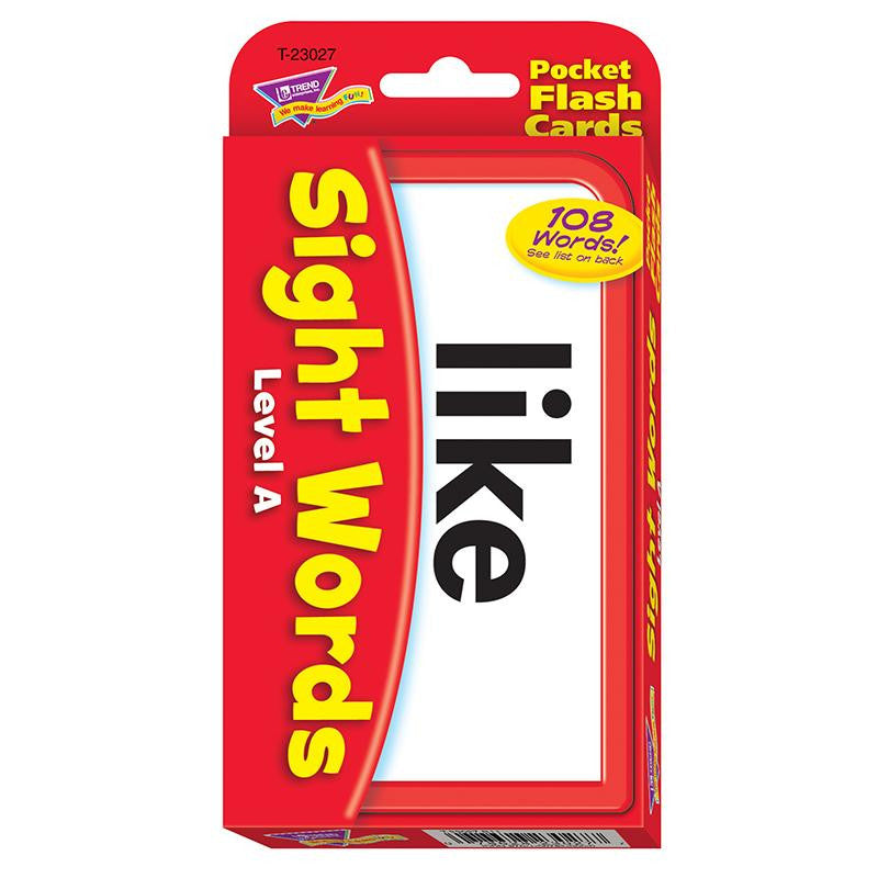 POCKET FLASH CARDS SIGHT WORDS A