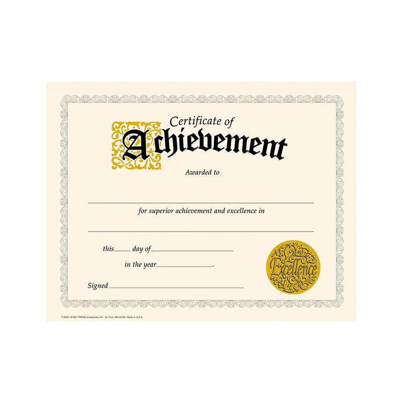 CERTIFICATE OF ACHIEVEMENT 30-PK