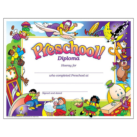 DIPLOMA PRESCHOOL 30-PK 8-1-2 X 11