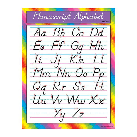 CHART MANUSCRIPT ALPHABET MODERN