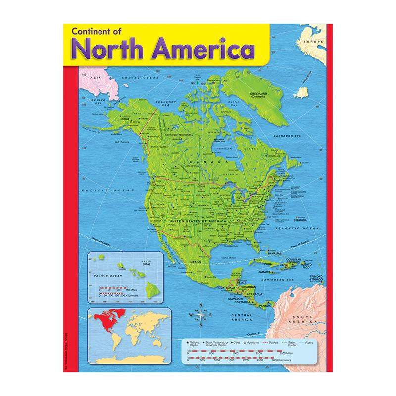 CHART CONTINENT OF NORTH AMERICA