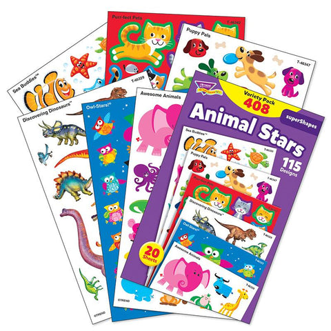 ANIMAL STAR LG VARIETY PK STICKERS