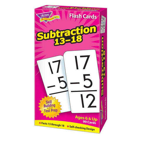 FLASH CARDS SUBTRACTION 13-18 99BOX