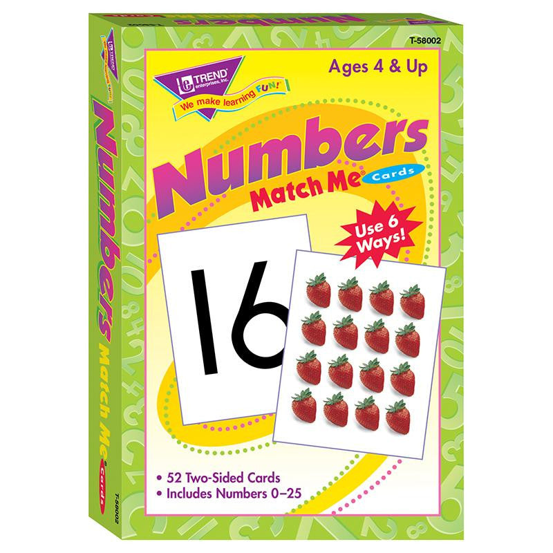 MATCH ME CARDS NUMBERS 0-25 52-BOX