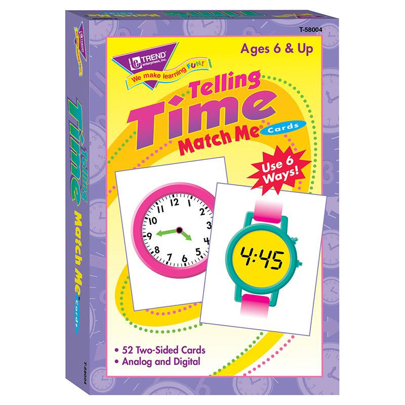 MATCH ME CARDS TELLING TIME 52-BOX