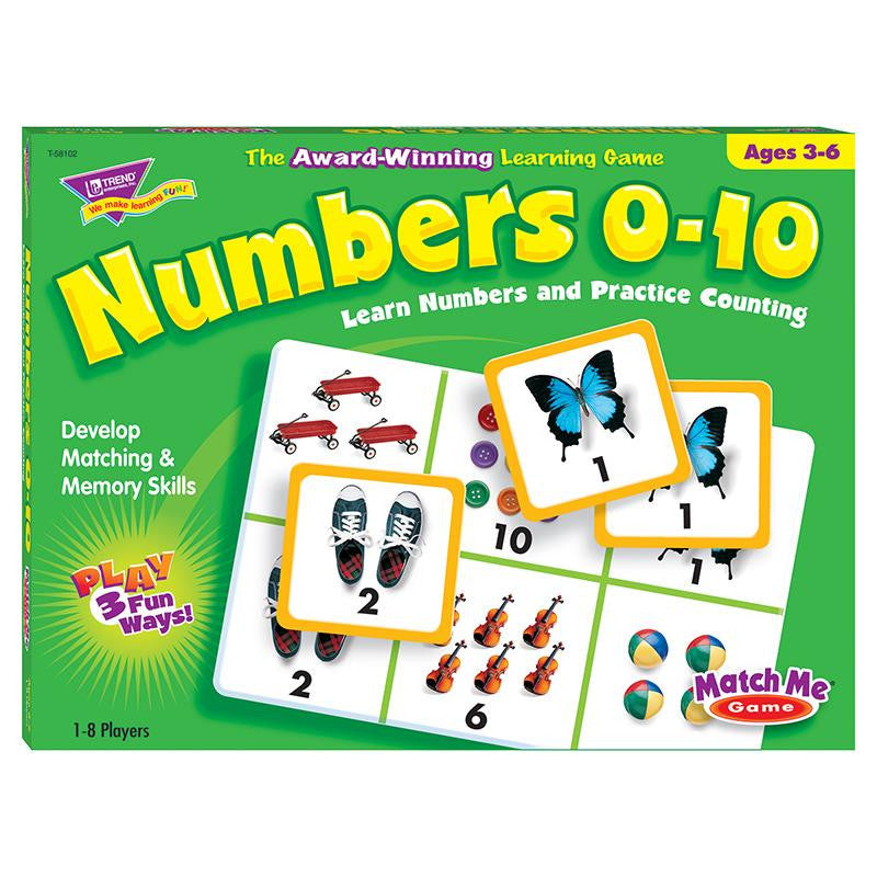 MATCH ME GAME NUMBERS AGES 3 & UP