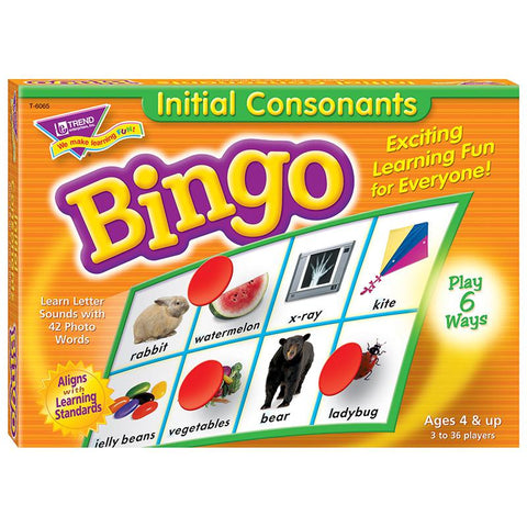 BINGO INITIAL CONSONANTS AGES 4 &