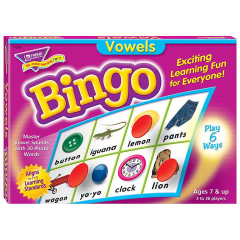 BINGO VOWELS AGES 7 & UP