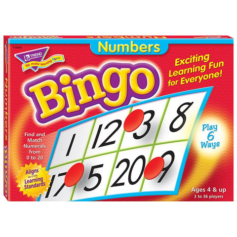 BINGO NUMBERS AGES 4 & UP