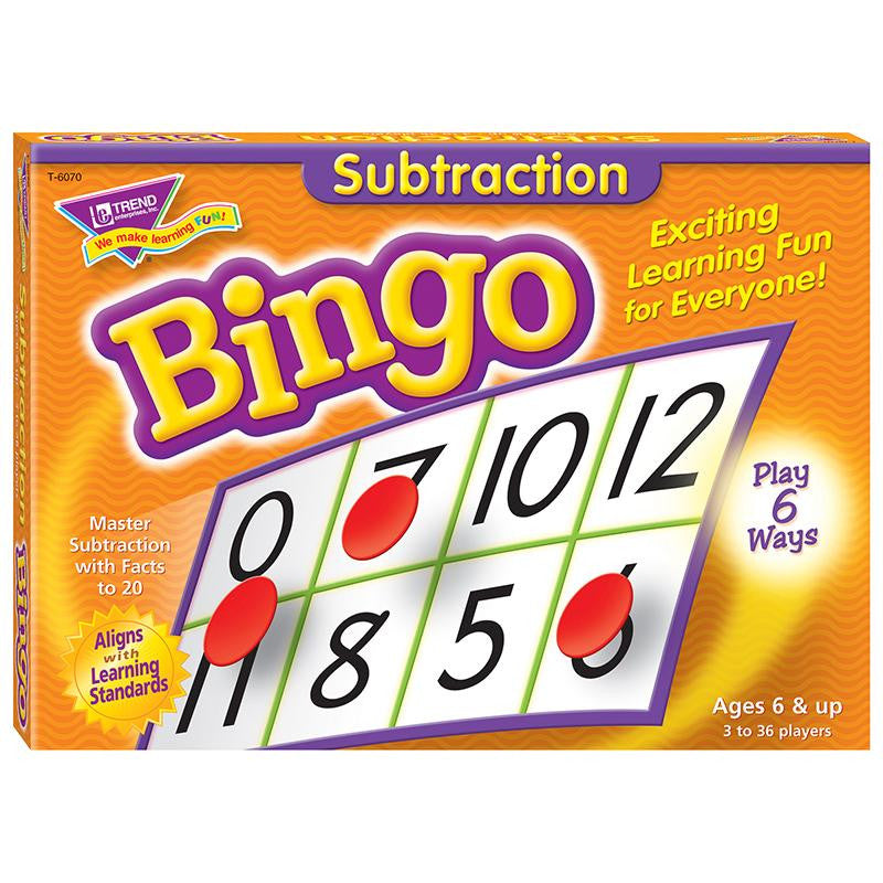 BINGO SUBTRACTION AGES 6 & UP