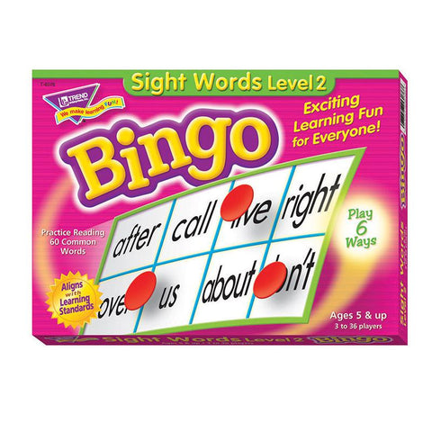 SIGHT WORDS LEVEL 2 BINGO GAME